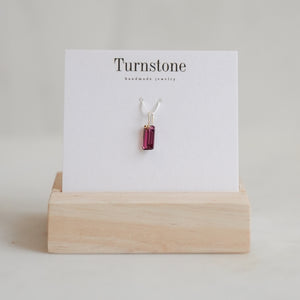 Small Garnet Bar Charm