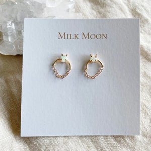 Opal Arch Chain Studs