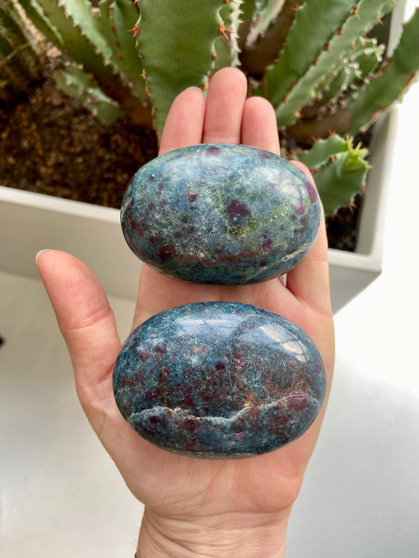Ruby in Kyanite Palm Stone
