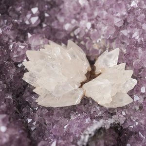 Large Amethyst Geode Half with Calcite