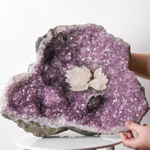 Large Amethyst Geode Half with Calcite