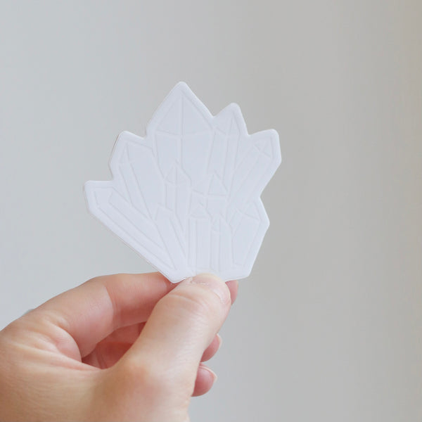 White Crystal Clear Vinyl Sticker
