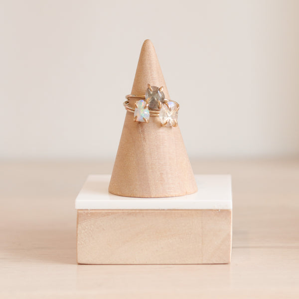 Moonstone Rose Cut Ring